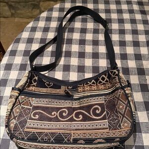 Danny K. Hampton Bag Tapestry Pattern  Floral Crossbody Purse